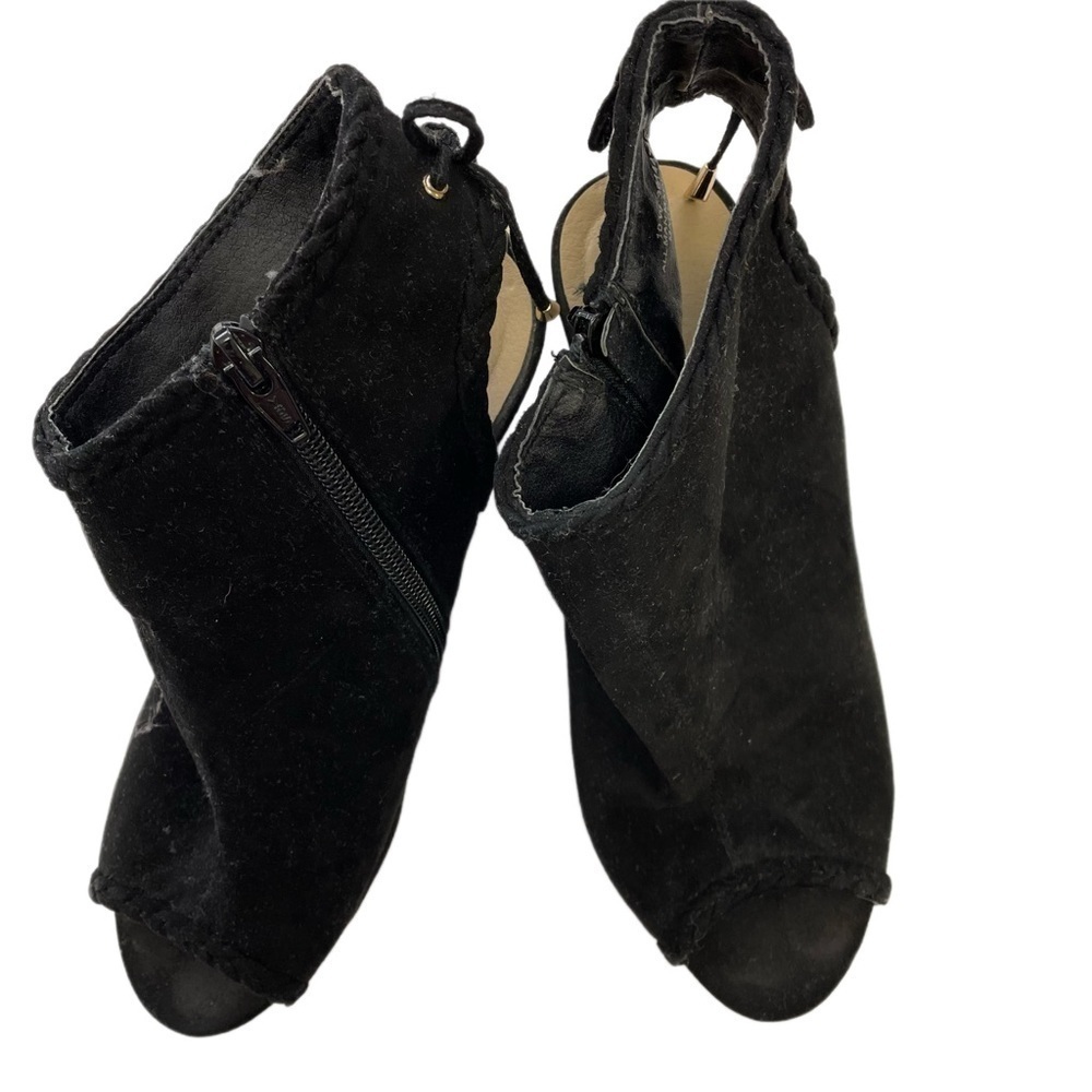 Cato Black Open Toe Wedge Ankle Boot - 10W